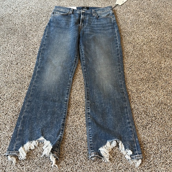 NWT 7 For All Mankind HIGH WAIST SLIM KICK WITH LONG SIDE HEM AND DESTROY, Sz 30 - Picture 5 of 10